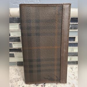 Burberry Men's Brown Check Long Wallet